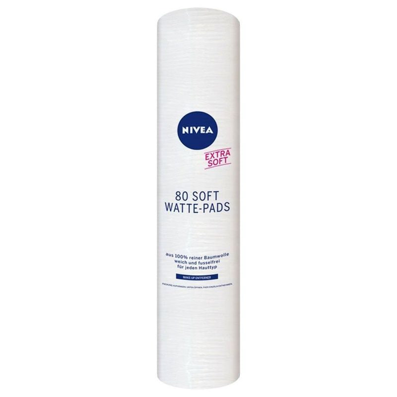 Nivea Dischete Demachiante, Bumbac Natural Pentru Curățare Facială, Absorbție Ridicată, 80 Bucăți