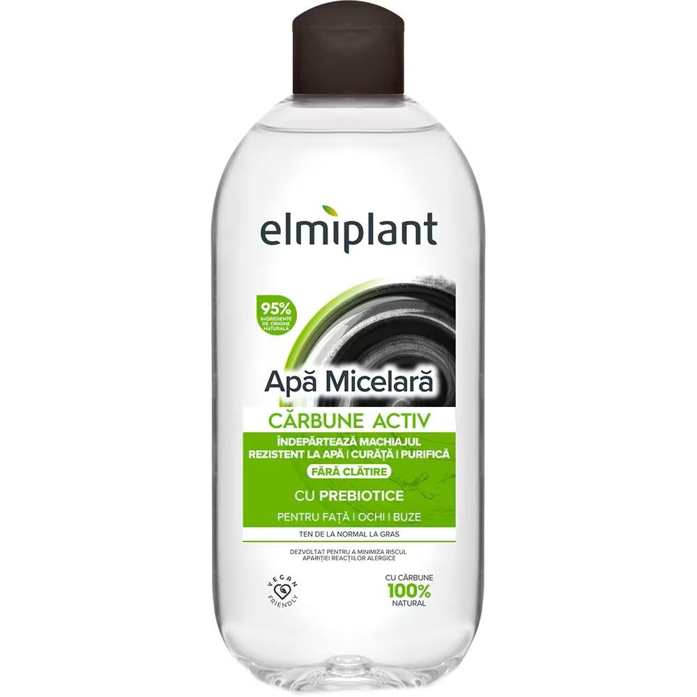 Elmiplant Apa Micelara Detox, Demachiant si Purificator pentru Ten Normal si Gras, Formula de Curatare Profunda cu Micele, 400 ml