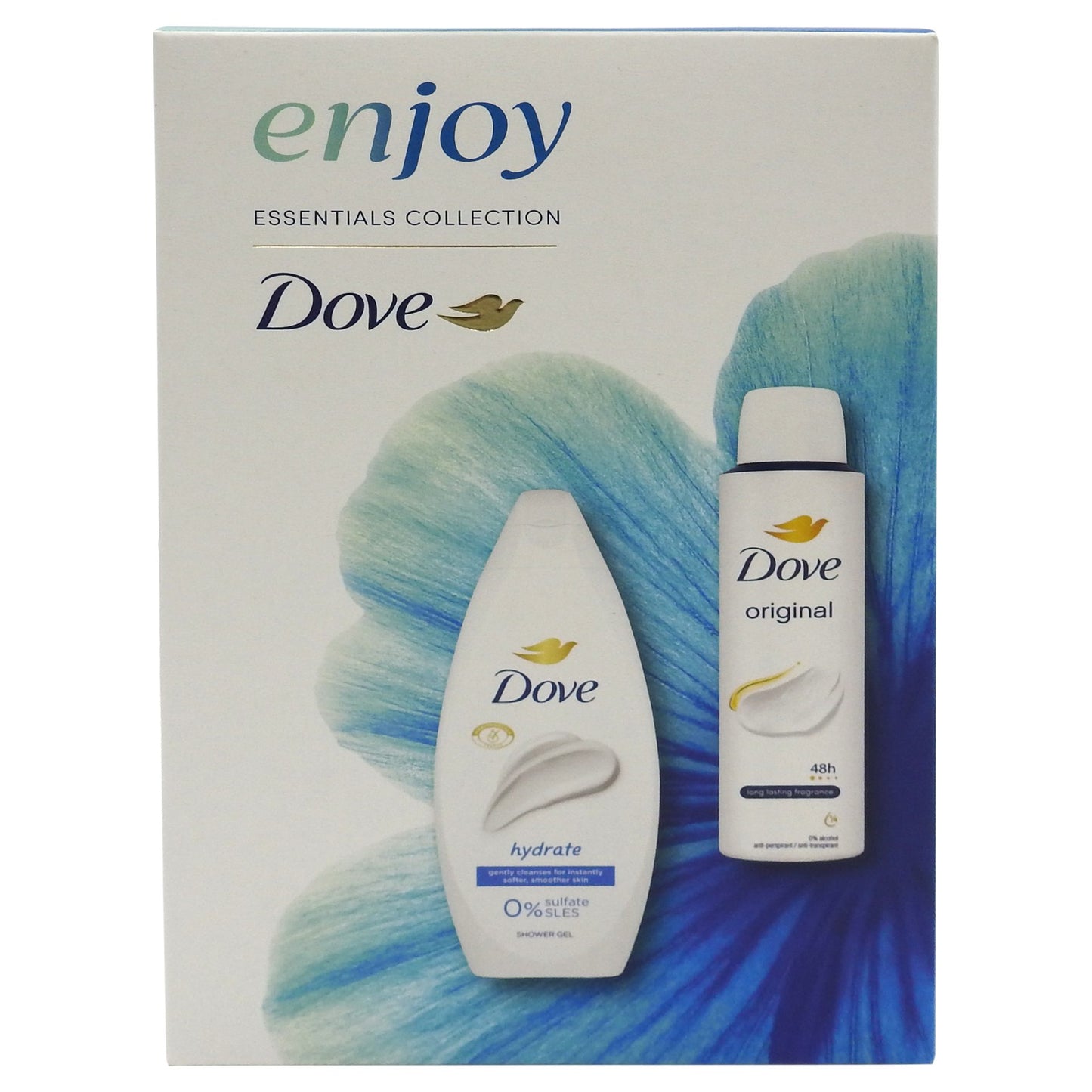 Dove Set Cadou Enjoy Original, Gel de Dus si Deodorant Spray, Hidratare Intensa, 2 Piese, Gel 250 ml, Deodorant 150 ml