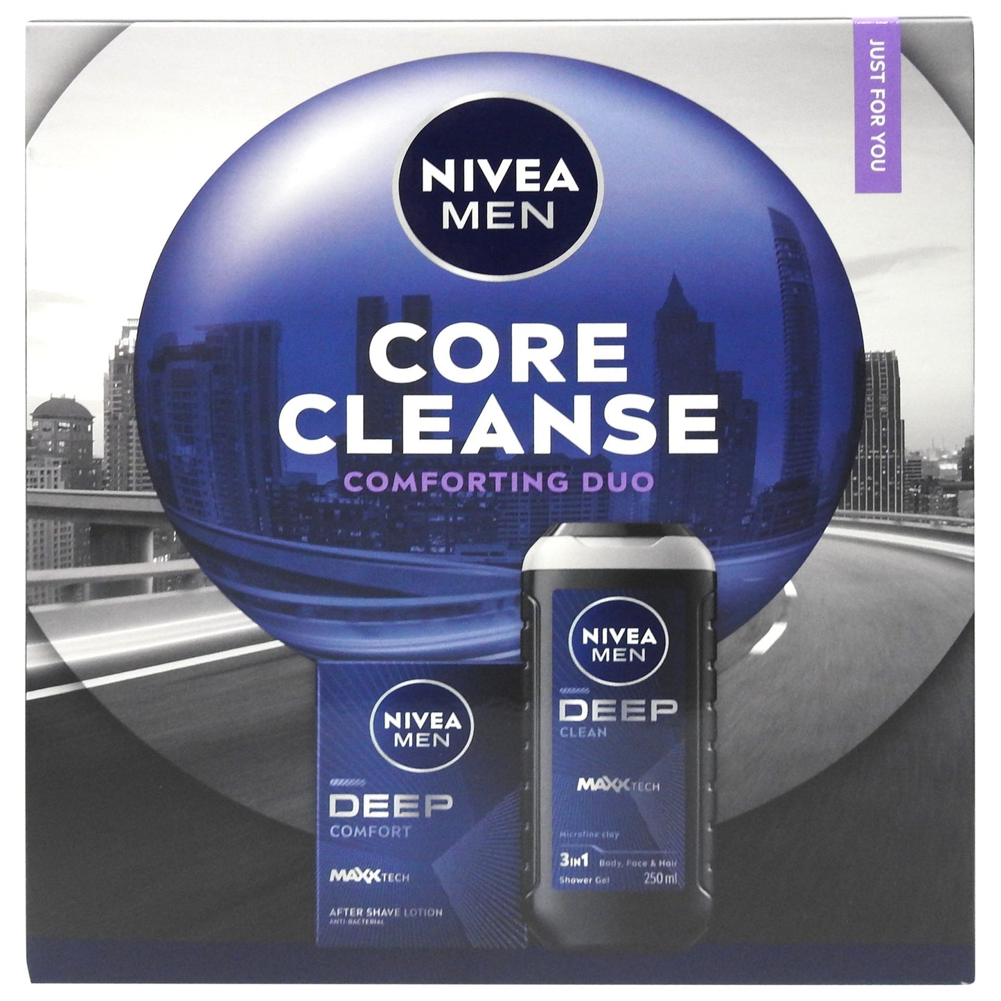 Set Cadou Nivea Men Cleanse Comforting, Gel de Dus 250 ml, Lotiune Aftershave 100 ml, 2 Piese