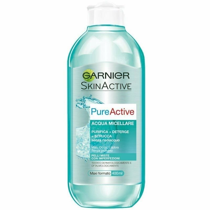 Apa Micelara Garnier Skin Naturals Pure Active, Lotiune Demachianta pentru Ten Mixt si Gras cu Imperfectiuni, 400 ml