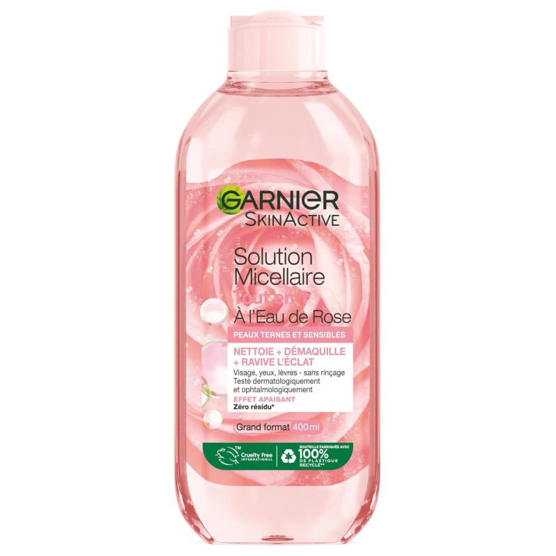 Garnier Skin Naturals, Apa Micelara Revitalizanta cu Apa de Trandafiri, Curatare si Demachiere pentru Ten Sensibil, 400 ml