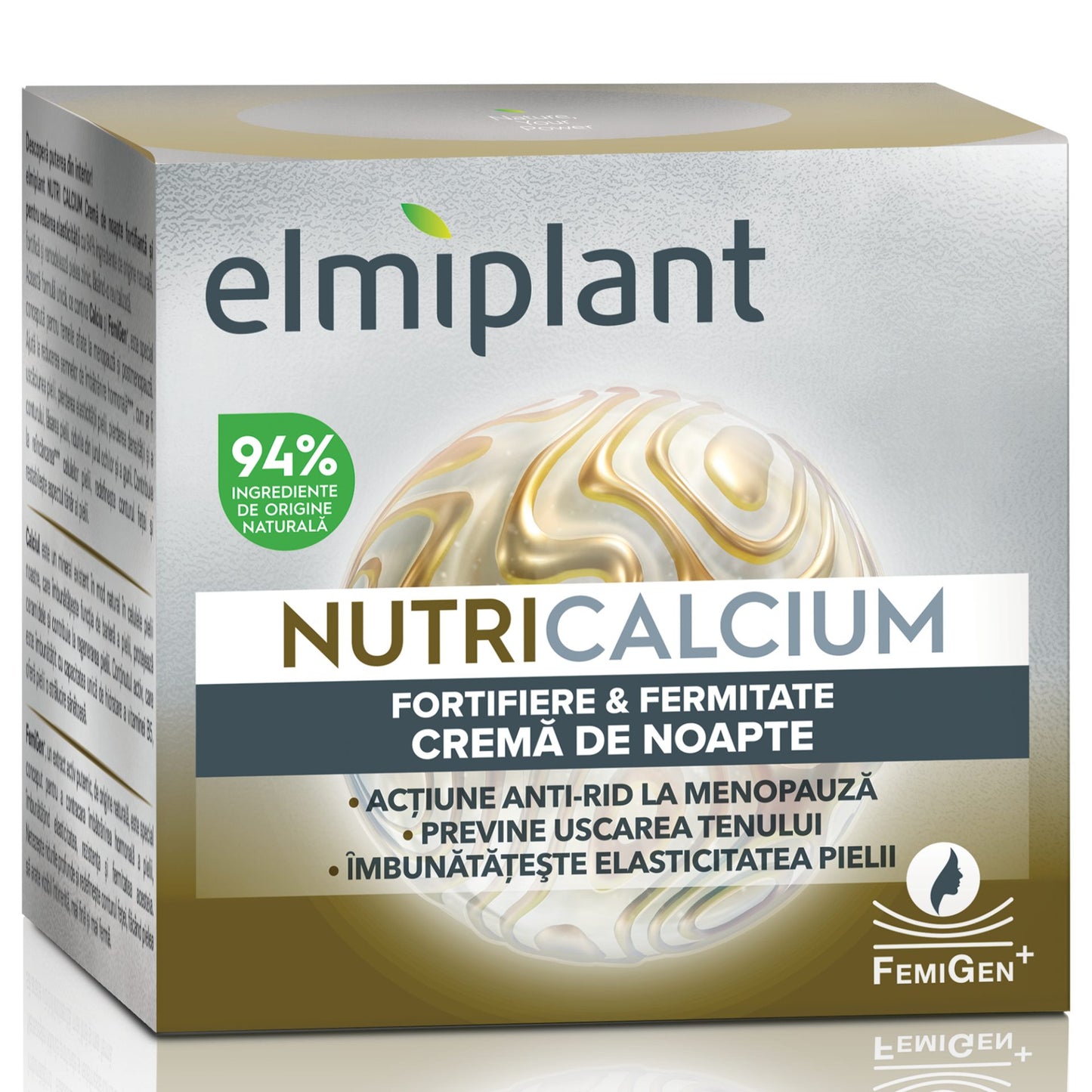 Elmiplant Crema de Noapte NutriCalcium, Crema Fortifiere si Fermitate pentru Ten Matur, Efect de Regenerare cu Calciu si Nutrienti Esentiali, 50 ml