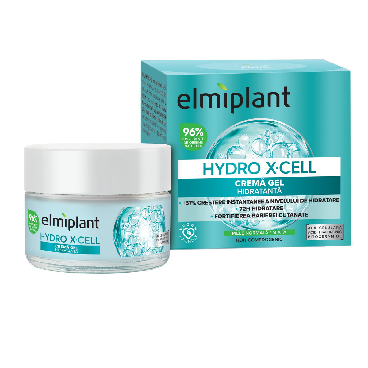 Elmiplant Hydro X-Cell Crema Gel Hidratanta, Formula Revitalizanta cu Textura Usoara, Toate Tipurile de Ten, 50 ml