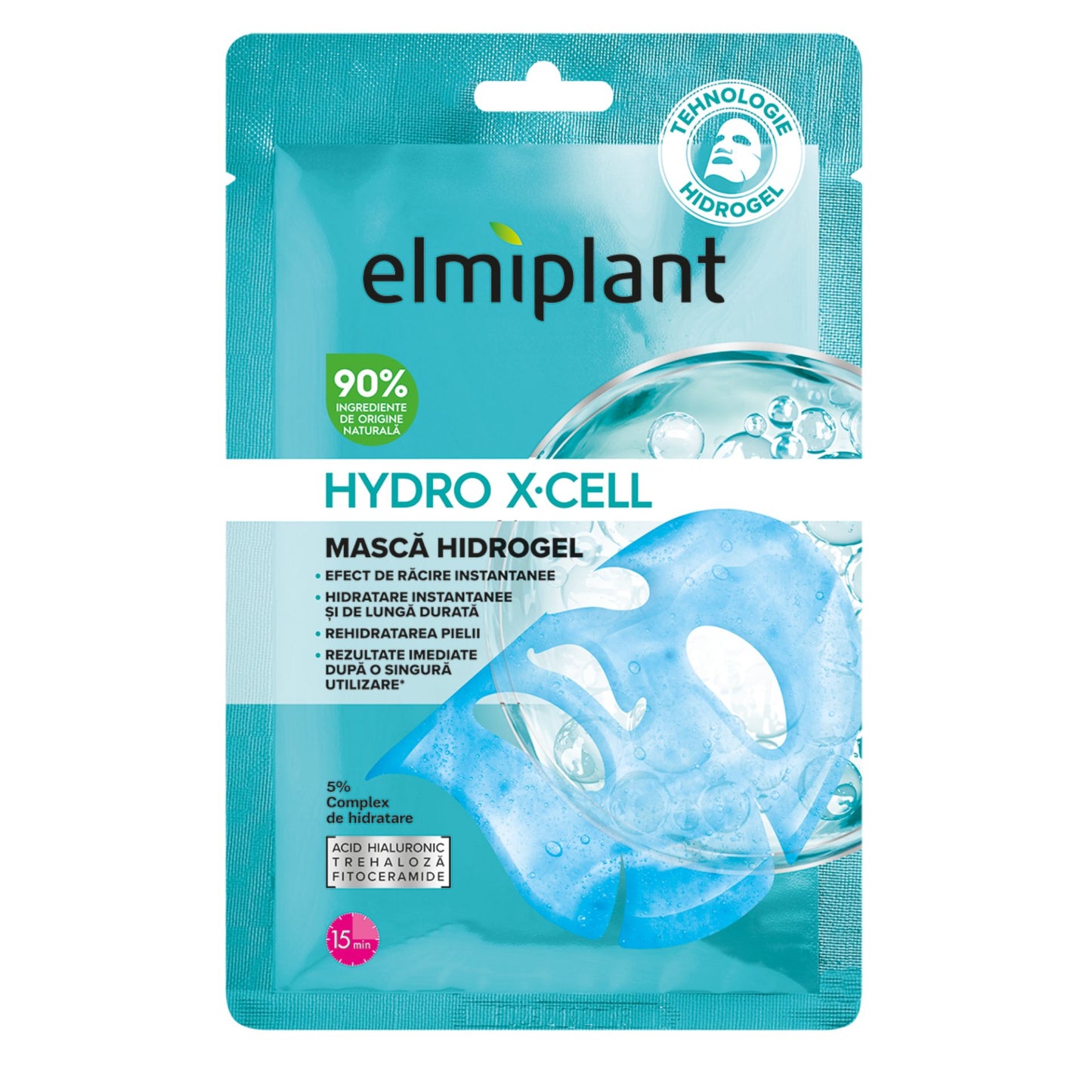 Elmiplant Hydro X-Cell, Masca Hidrogel Pentru Fata, Hidratare Profunda si Revitalizare, Tehnologie X-Cell, 20 ml