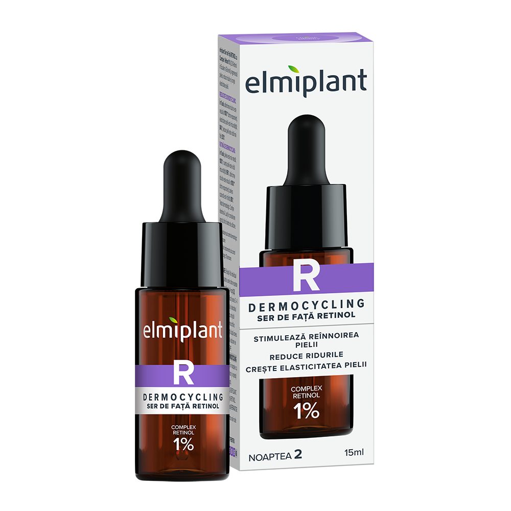 Elmiplant Ser Facial Anti-Aging Dermocycling, Complex Retinol 1% pentru Regenerare Celulara si Reducerea Ridurilor, 15 ml