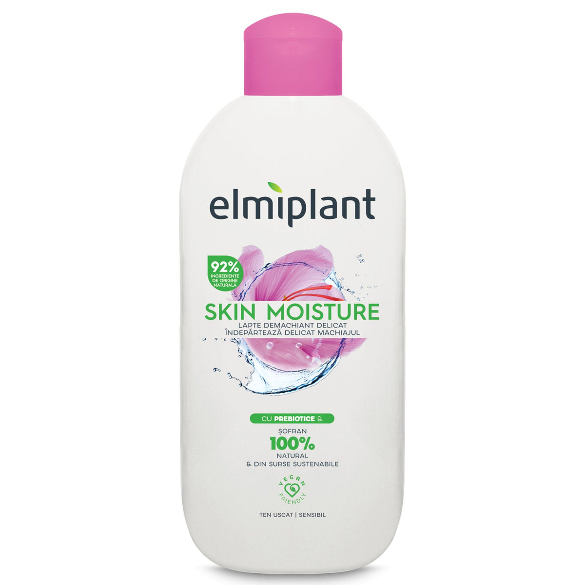 Elmiplant Skin Moisture, Lapte Demachiant Hidratant pentru Ten Uscat si Sensibil, Curatare Delicata, 200 ml