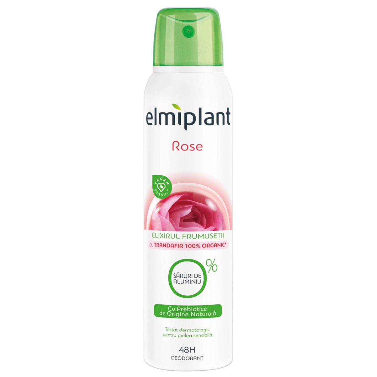 Elmiplant Deodorant Antiperspirant Rose Elixir, Protecție 24 Ore, Parfum de Trandafir, Format Spray, 150 ml