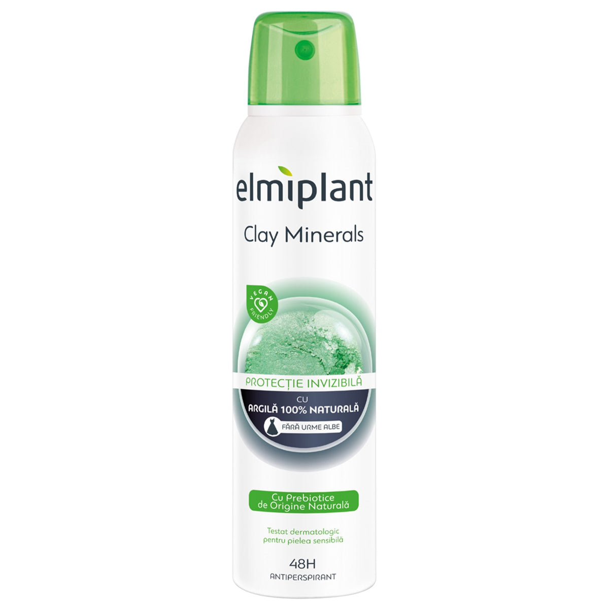 Elmiplant Deodorant Antiperspirant Spray, Clay Minerals, Protectie 24 Ore, Minerale Naturale din Argila, 150 ml