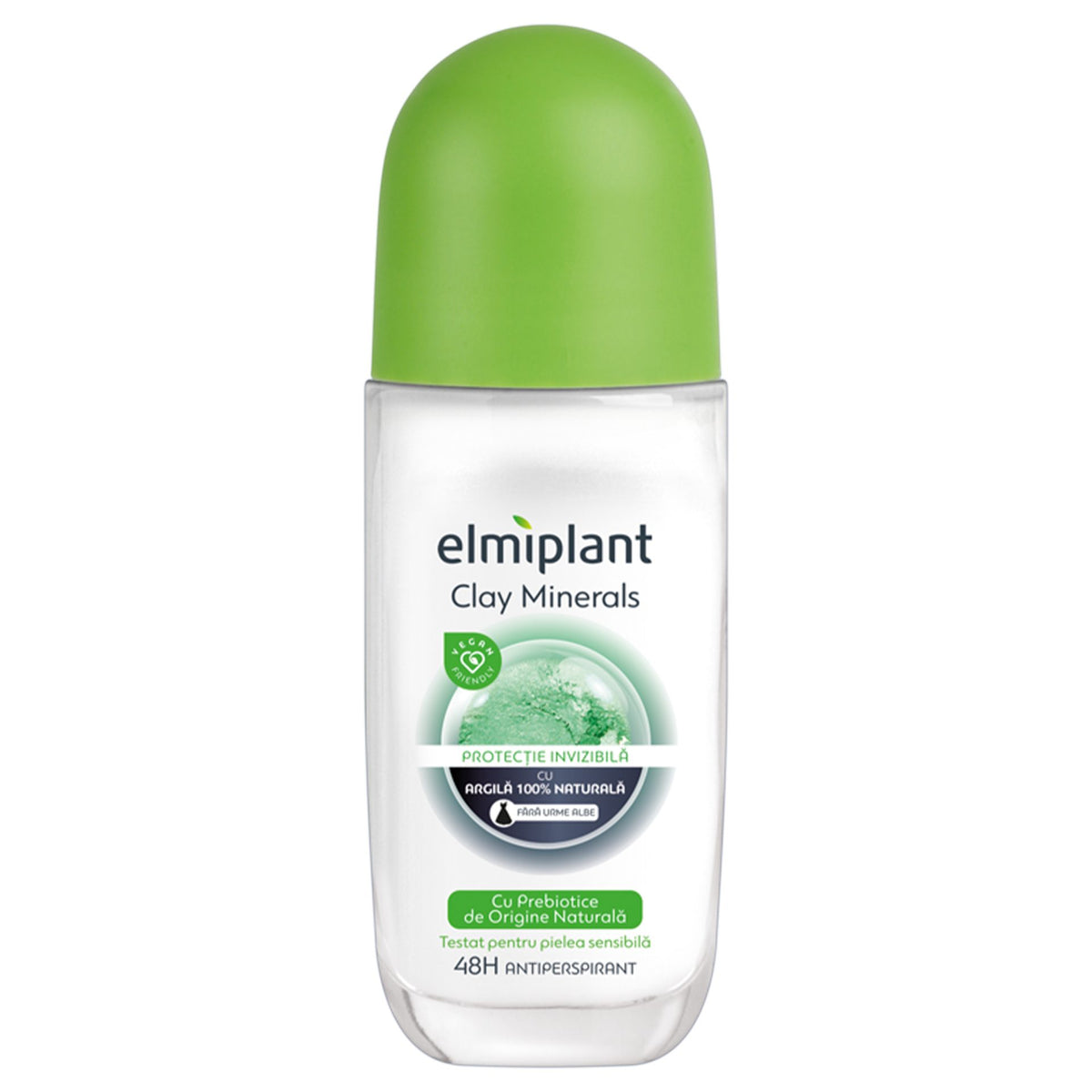 Elmiplant Deodorant Antiperspirant Roll-On, Clay Minerals cu Argilă Naturală, Protecție 24 Ore, 50 ml