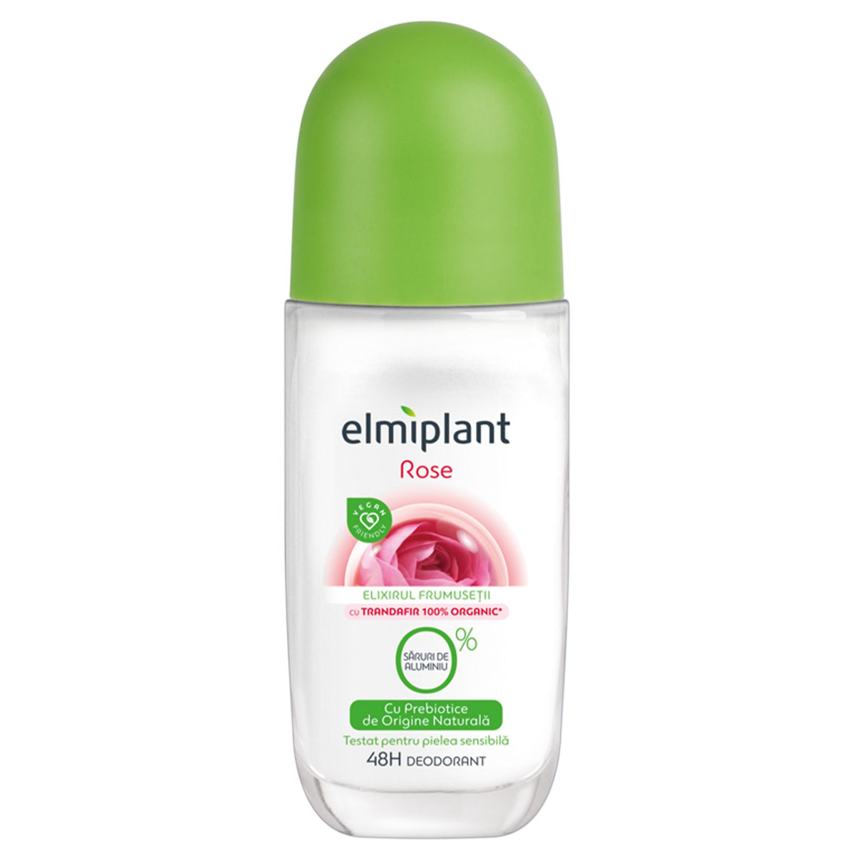 Elmiplant Deodorant Antiperspirant Rose Elixir, Protecție de Lungă Durată cu Extract de Trandafir, Format Roll-On, 50 ml