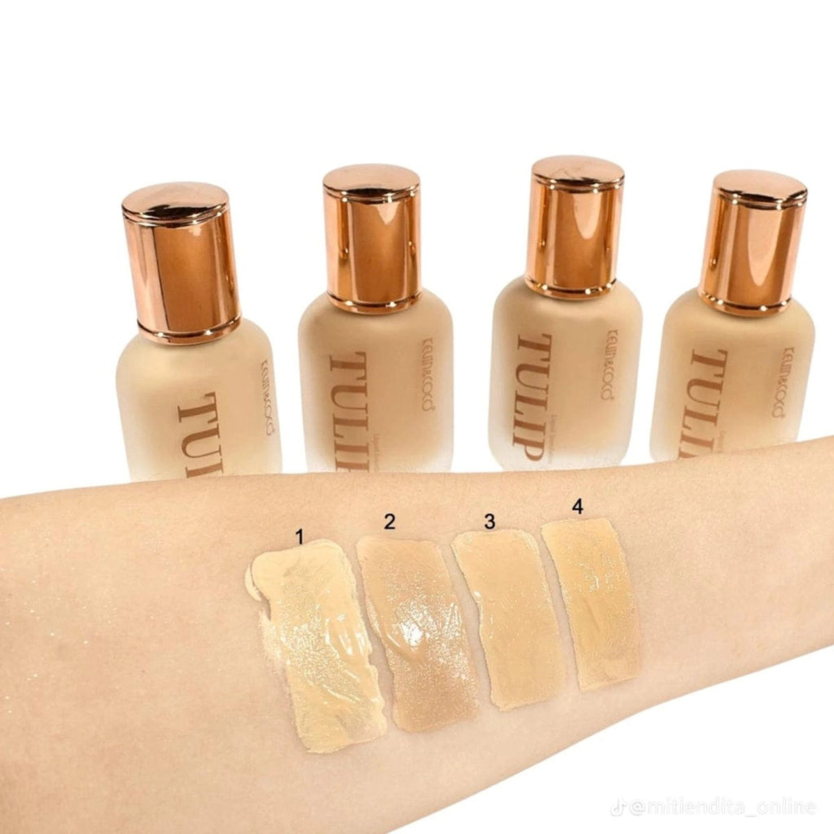 Kevin&Coco, Fond de Ten Lichid Tulip, Acoperire Naturală și Finish Luminos, Textură Lejeră, 38 ml, Nuanța 1 Ivory Light