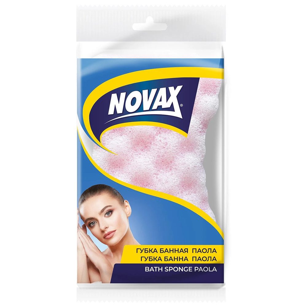 Novax Plus Burete Baie Paola, Accesoriu Curatare Corp, Suprafata Moale si Absorbanta, Polietilena, Roz
