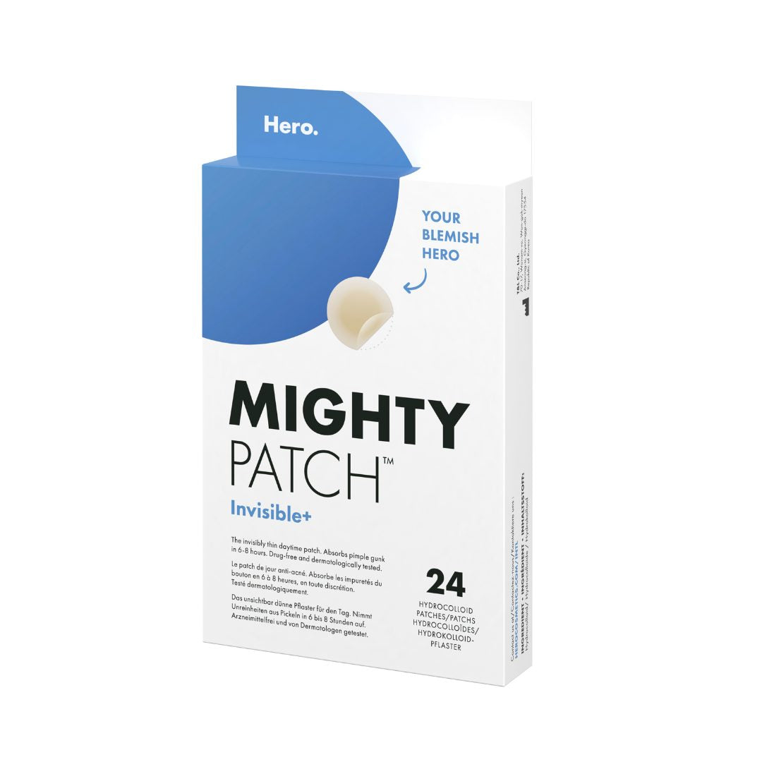 Hero Plasturi Hidrocoloidali Anti Acnee Mighty Patch Invisible+, Tratament Discret Pentru Coșuri Cu Puncte Albe, Invizibili Sub Machiaj, 24 Bucăți