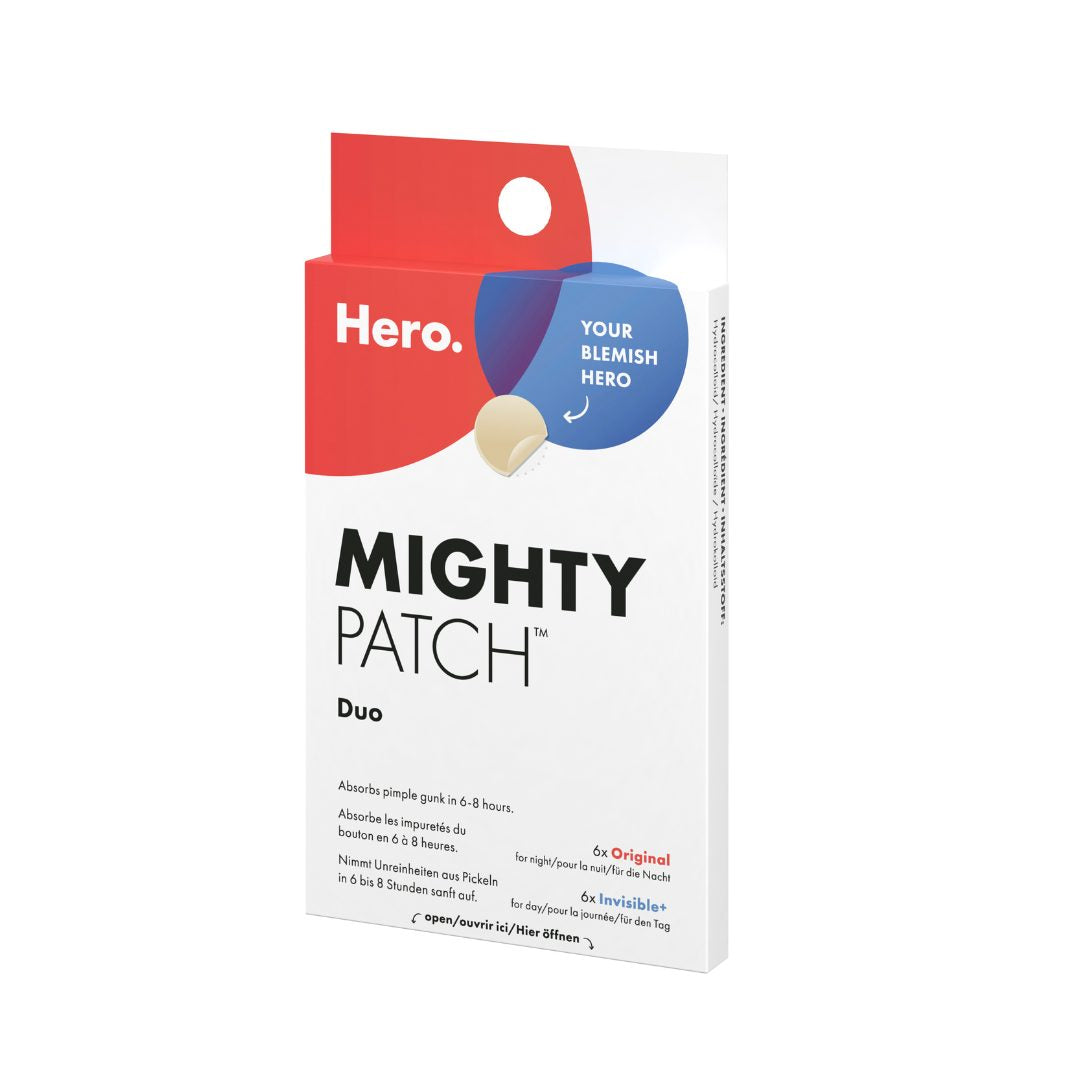Hero Plasturi Hidrocoloidali Antiacnee Mighty Patch Duo, Tratament Pentru Coșuri Cu Puncte Albe și Impurități, Hidrocoloid, 12 Bucăți
