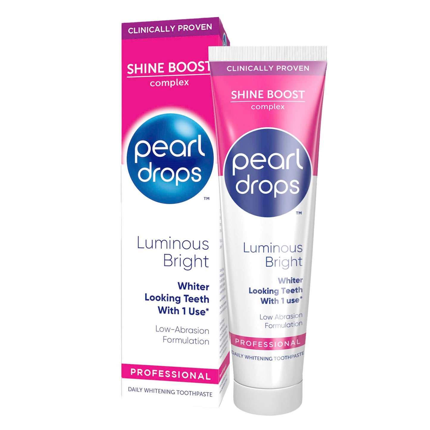 Pearl Drops Pastă de Dinți Luminous Bright, Efect de Albire și Strălucire Naturală, Formulă pentru Îndepărtarea Decolorării, 75 ml
