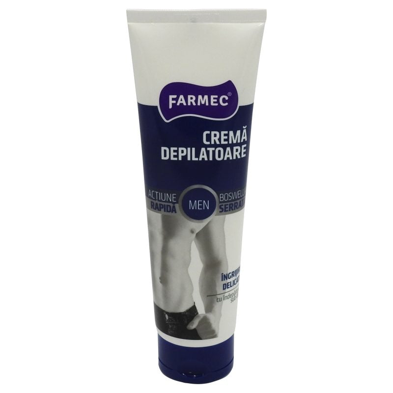 Farmec Crema Depilatoare Rapida pentru Barbati, Formula Eficienta cu Extract de Boswellia Serrata, Tub 150 ml