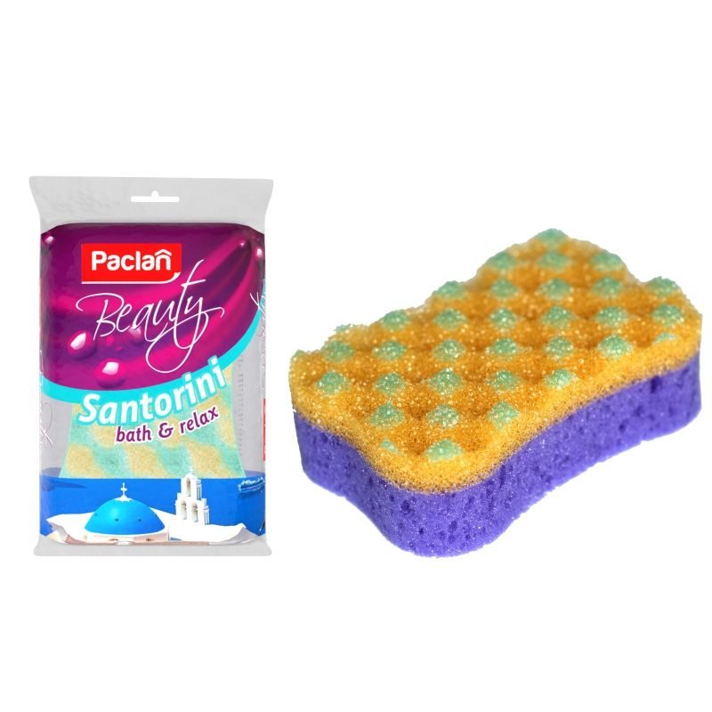 Paclan Burete Baie Santorini Bath Relax, Burete De Corp Pentru Masaj Si Exfoliere, Textura Dubla, Galben, 1 Bucata