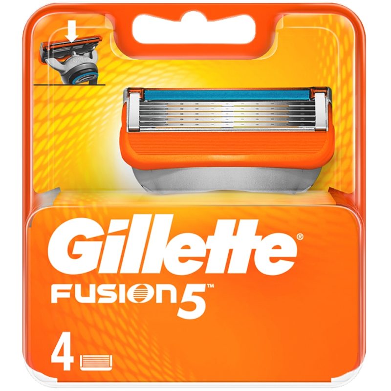 Gillette Fusion Rezerve Aparat De Ras, Tehnologie Cu 5 Lame De Precizie, Banda Lubrifianta Indicator, Otel Inoxidabil, 4 Bucati