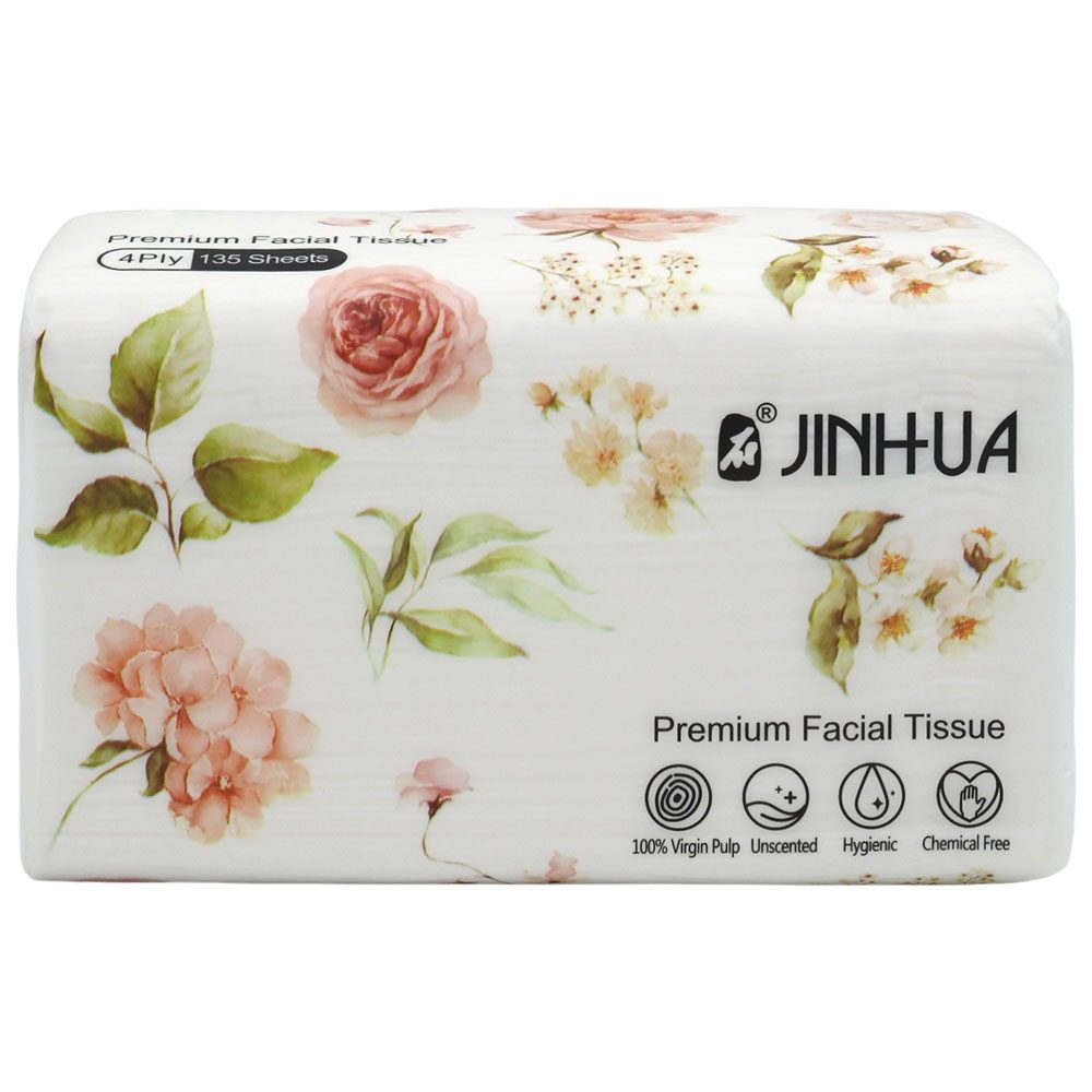 Jinhua Servetele Faciale Fine, 4 Straturi, Hartie Absorbanta, 135 Bucati