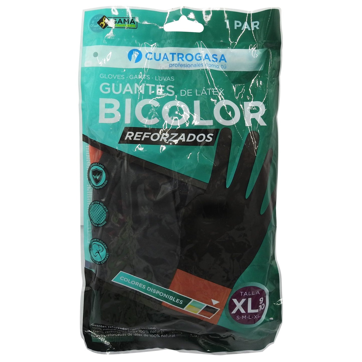 Cuatrogasa Manusi Menaj Groase, Manusi de Protectie Reutilizabile, Cauciuc, Negru, Marime XL