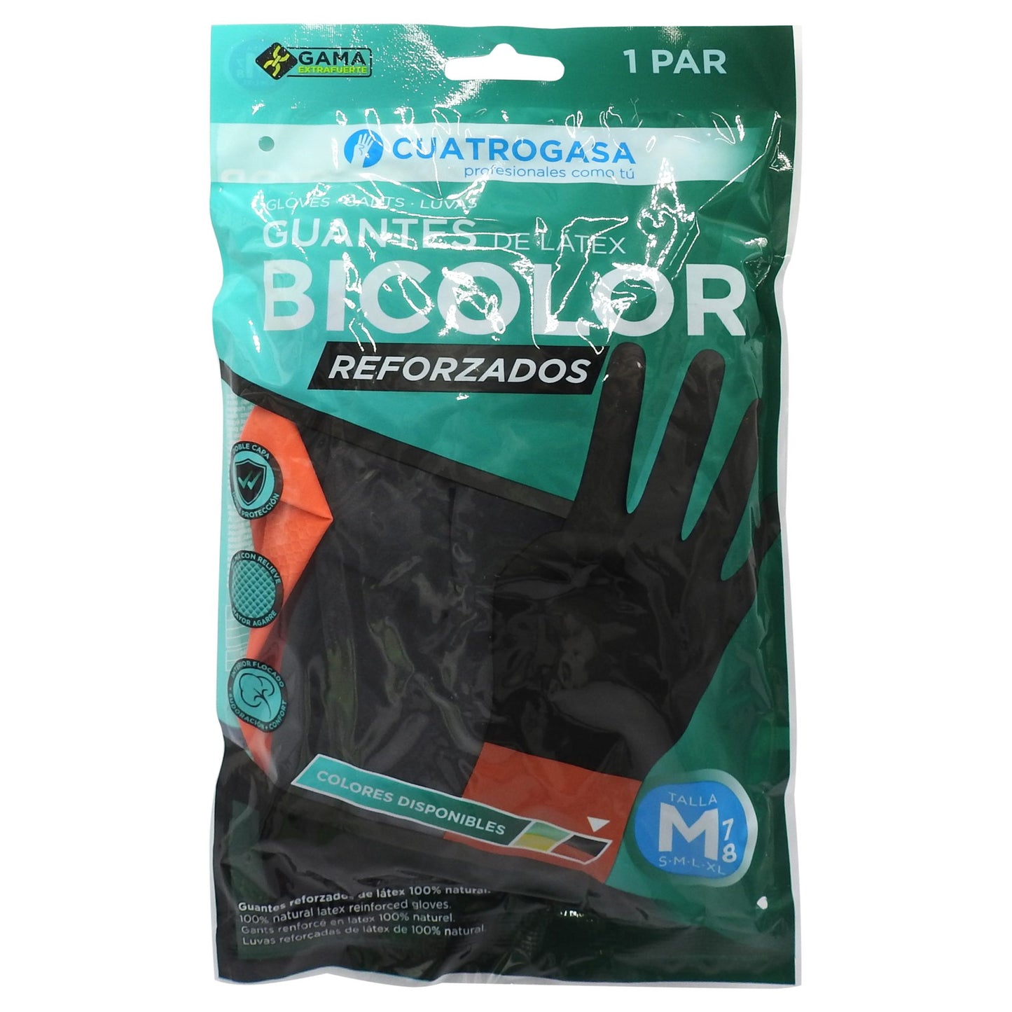 Cuatrogasa Manusi Menaj Groase, Manusi de Protectie Reutilizabile, Latex, Marime M, Negru