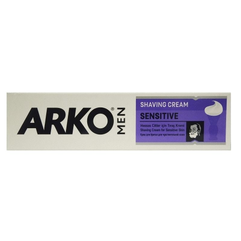 Arko Crema De Ras Pentru Ten Sensibil, Formula Fara Alcool Si Parfum, Hidratare Intensa, Tub 65 g