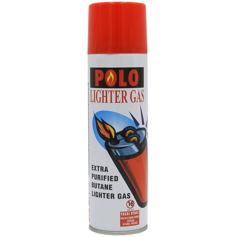 Polo Rezerva Gaz Universal pentru Bricheta, Rafinat Isobutan, Duze Adaptoare Incluse, Recipient Metalic, 270 ml