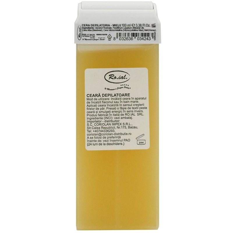 Roial Ceara Epilat Roll-On, Textura Miere Naturala, Potrivita Pentru Toate Tipurile De Piele, Cartus De Unica Folosinta, Galben, 100 ml