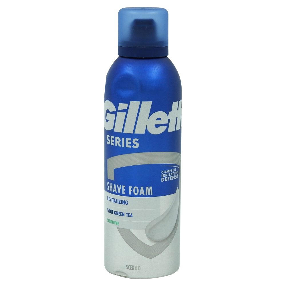 Gillette Spuma de Ras Series Sensitive, Formula cu Aloe Vera, Protectie pentru Piele Sensibila, 200 ml