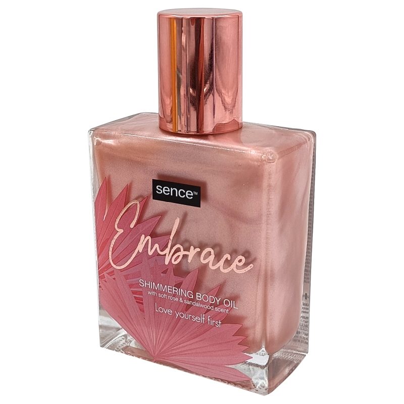Sence, Ulei de Corp Strălucitor pentru Hidratare, Textură Lejeră, Aroma Embrace, 100 ml
