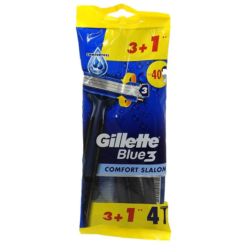 Gillette Blue3 Comfort, Aparat de Ras de Unică Folosință, 3 Lame de Precizie, Bandă Lubrifiantă, Mâner Ergonomic, 1 Bucată