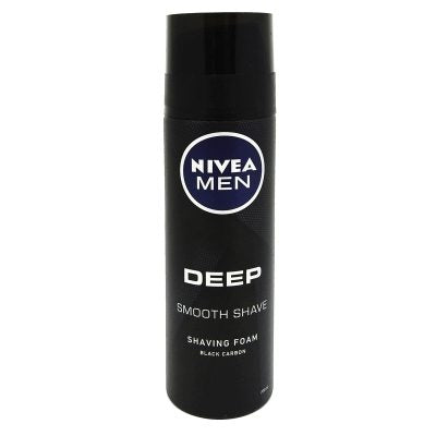 Nivea Men Deep, Spuma de Ras cu Carbune Activ, Formula Antibacteriana, Efect Anti-Iritatii, 200 ml