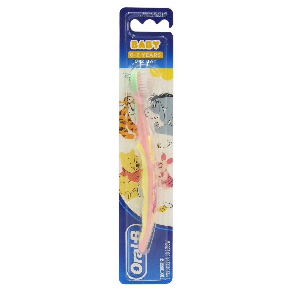 Oral-B Periuta de Dinti pentru Bebelusi, Peri Extra Soft, Protectie Gingi Sensibile, 0-2 Ani, Albastru/Roz