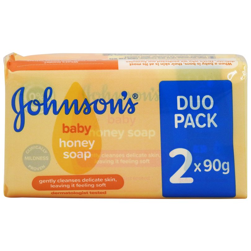 Johnson's Baby, Săpun Hidratant pentru Copii cu Extract de Miere, Curățare Delicată, 2 Bucăți x 90 g
