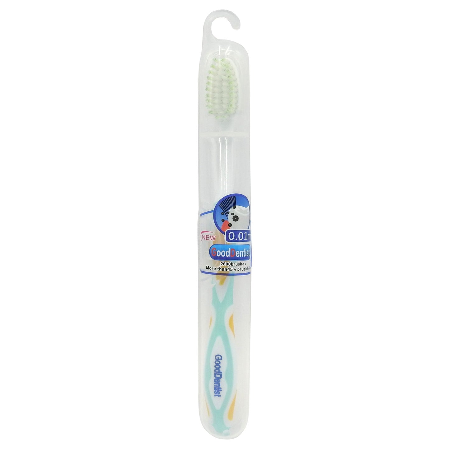 Good Dentist, Periuta de Dinti Manuala, Tehnologie Micro-Fibre 0.01 mm, Design Ergonomic cu Toc de Protectie inclus, Model 86010, Alb/Transparent