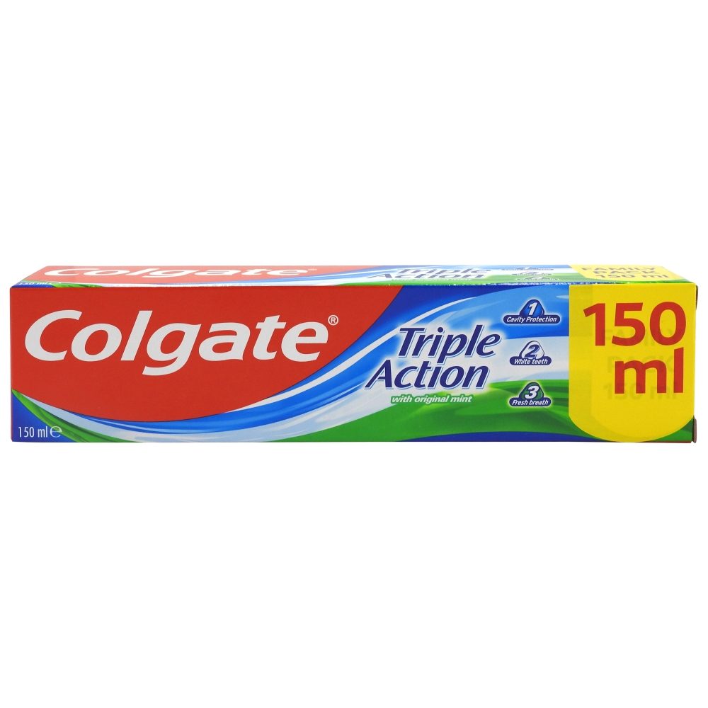 Pasta de Dinti Colgate Triple Action, Protectie Cavitati, Albire si Prospetime, 150 ml