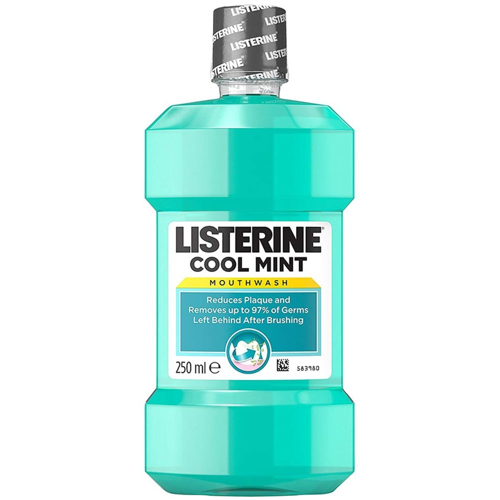Listerine Apa de Gura Antiseptica, Protectie Impotriva Placii Bacteriene si Respiratie Proaspata, Aroma Cool Mint, 250 ml