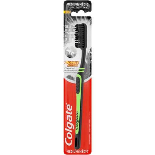 Colgate Periuță de Dinți, Double Action, Charcoal, Medium