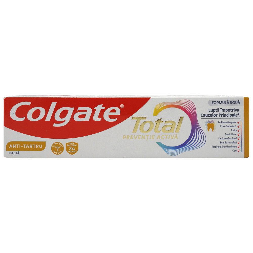 Pasta de Dinti Colgate Total Anti Tartru, Protectie Completa Impotriva Tartrului, Fluor, 100 ml