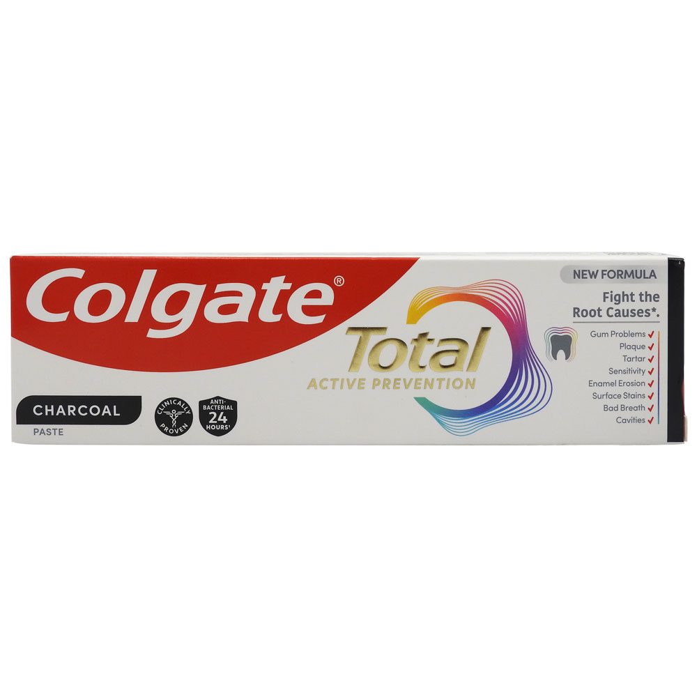 Pasta de Dinti Colgate Total Charcoal Clean, Protectie Antibacteriana cu Carbune Activ, Formula Avansata pentru Igiena Orala, 75 ml