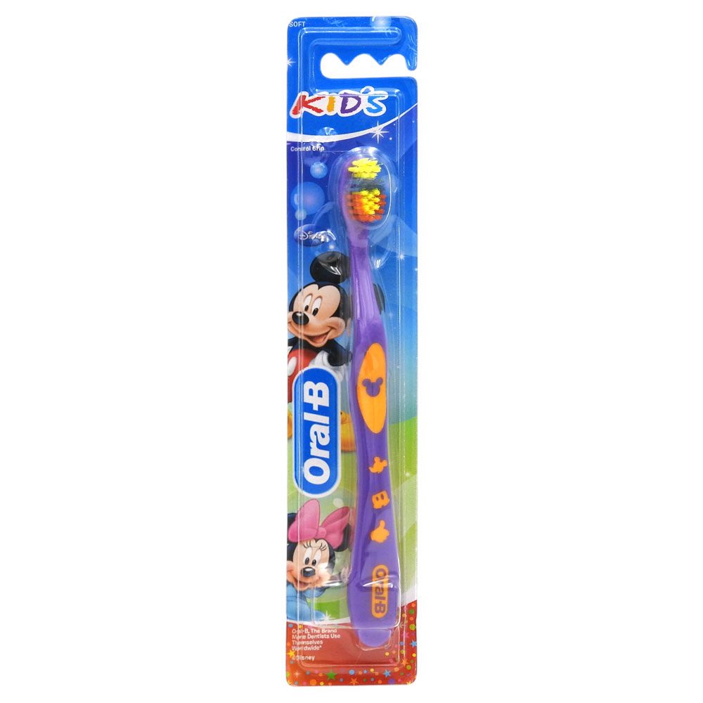 Oral-B Periuta de Dinti Manuala pentru Copii, Model Mickey Mouse, Peri Moi, Ideala pentru Igiena Orala, Multicolor, 1 Bucata