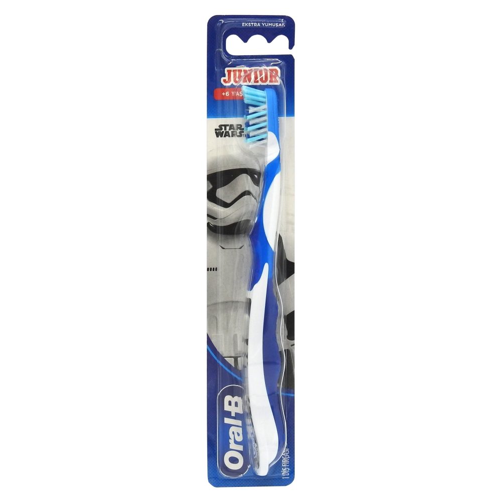 Oral-B Junior Periuta de Dinti Electrica Reincarcabila, Curatare Delicata pentru Copii 6-12 Ani, Design Star Wars, Alb/Verde