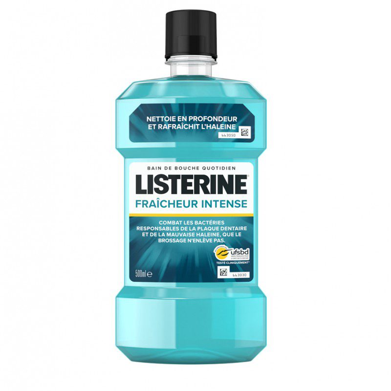 Listerine Apa de Gura Antiseptica, Protectie Impotriva Placii Bacteriene si Respiratie Proaspata, Aroma Cool Mint, 500 ml