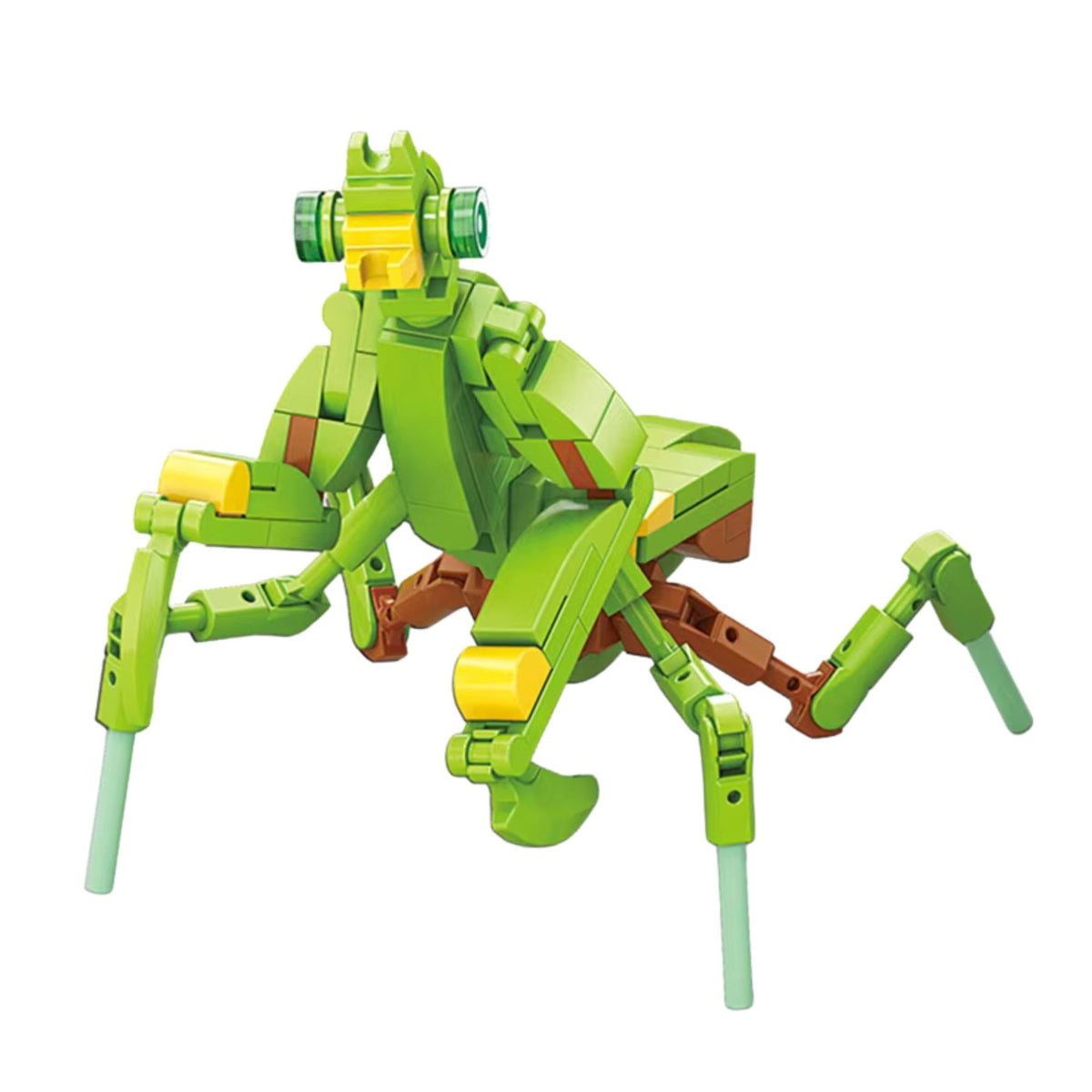 Set de Constructie Mantis, Jucarie Educativa STEM Lumea Insectelor Mini, Model 3D Realist, Plastic ABS, 109 Piese, 6+ Ani, 11 x 7 x 7 cm, Verde Deschis