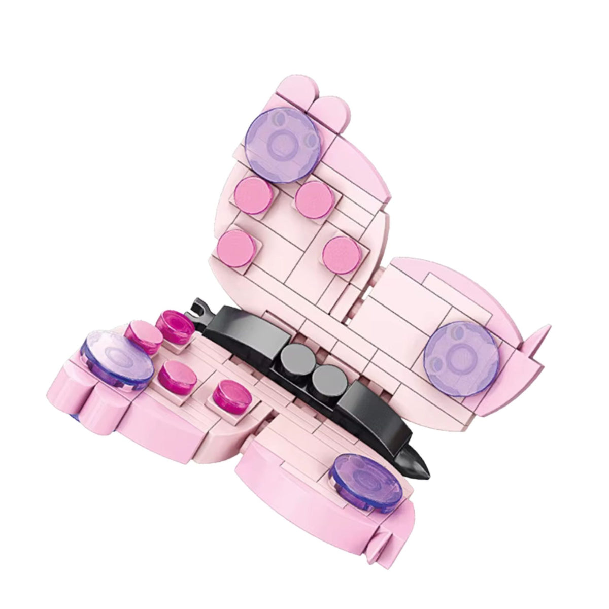 Set de Constructie Fluture, Model 3D Educativ STEM, Lumea Insectelor Mini, Plastic ABS, 115 Piese, 6 Ani+, 11 x 7 x 7 cm, Roz
