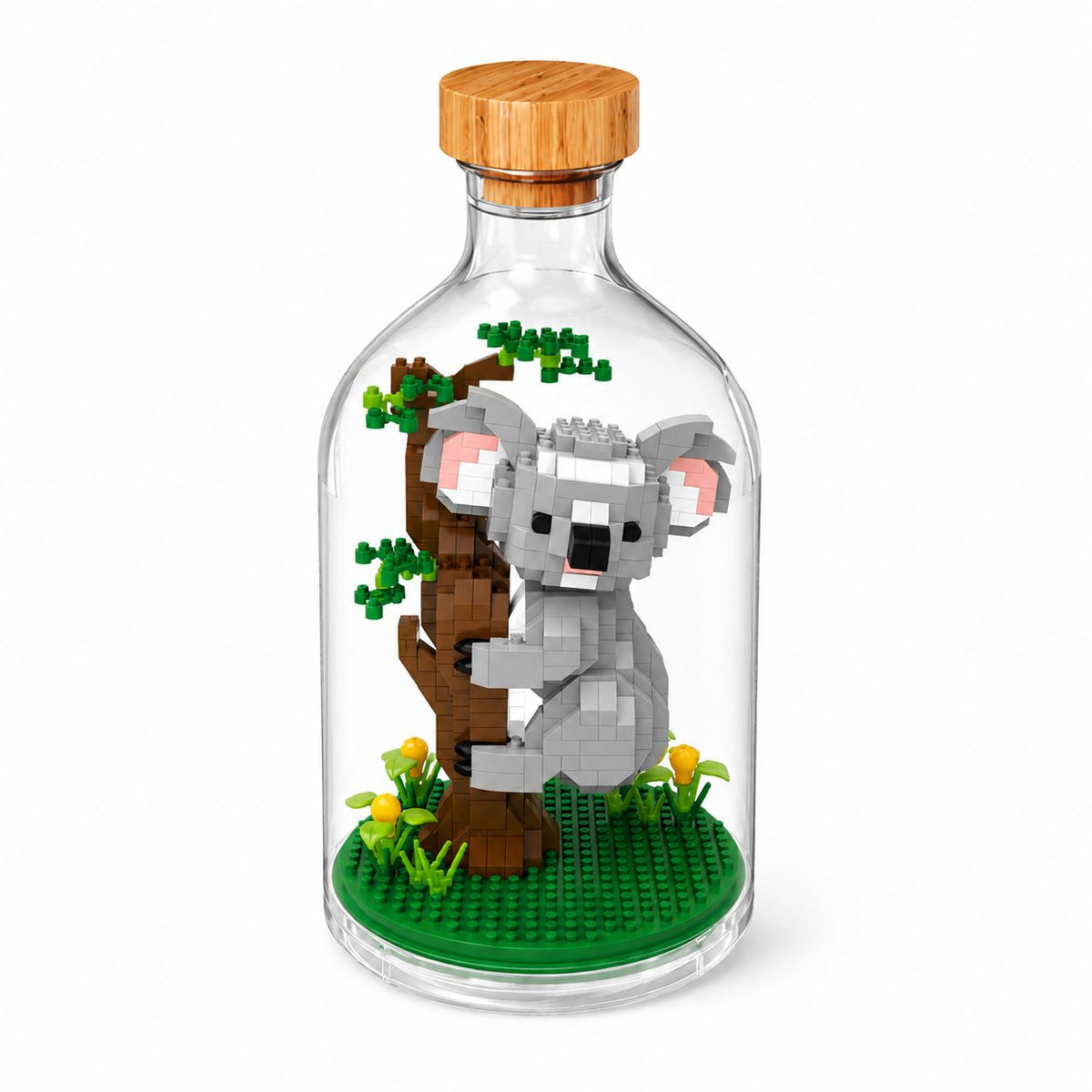 Set De Construit Koala, Puzzle 3D Decorativ, Pixel Building Blocks, Plastic, 608 Piese, Multicolor, 10 x 19.6 cm