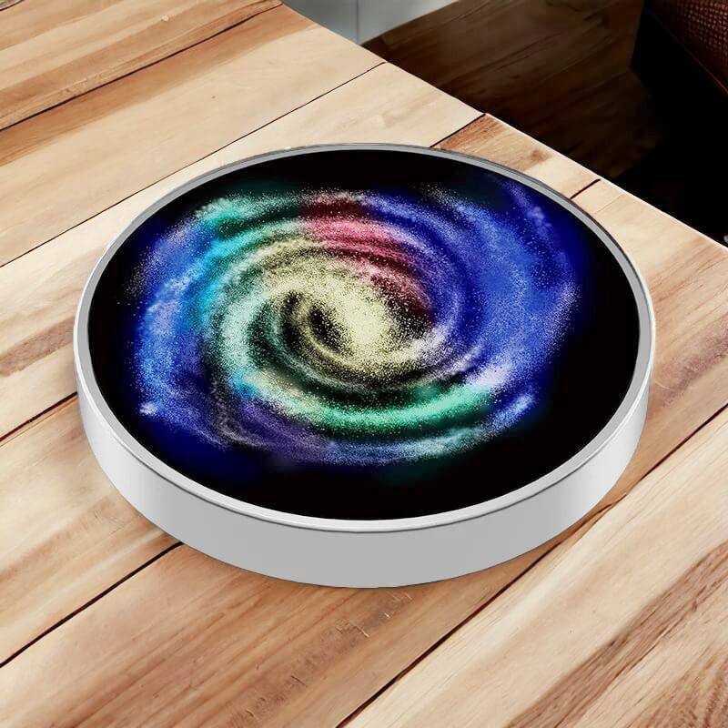 Spinner Giroscopic, Jucarie Rotativa Anti-stres, Efect Optic Galaxie Milky Way, Otel Inoxidabil, Argintiu, 3.8 x 0.6 cm