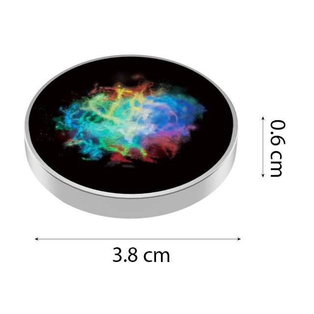 Spinner Giroscopic Metalic Coddington's Nebula, Jucarie Rotativa Anti-stres cu Efect Optic Galaxie, Otel Inoxidabil, Argintiu, 3.8 x 0.6 cm