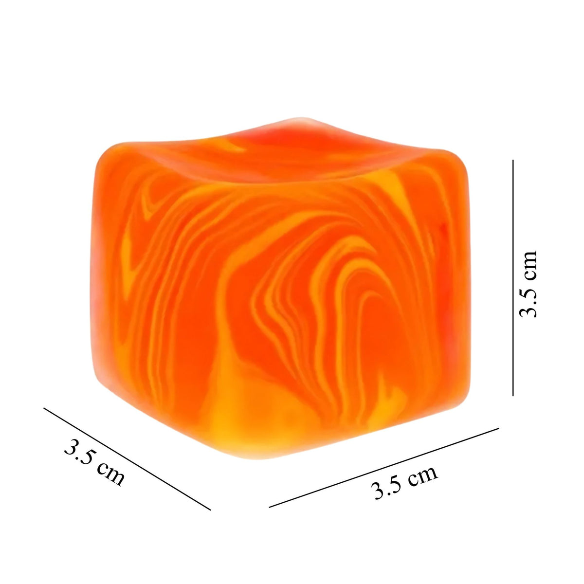Jucarie Antistres Cub Fidget 3D, Model Linii Flow cu Revenire Lenta, Maltoza si Termoplastic, 3.5x3.5x3.5 cm, Portocaliu